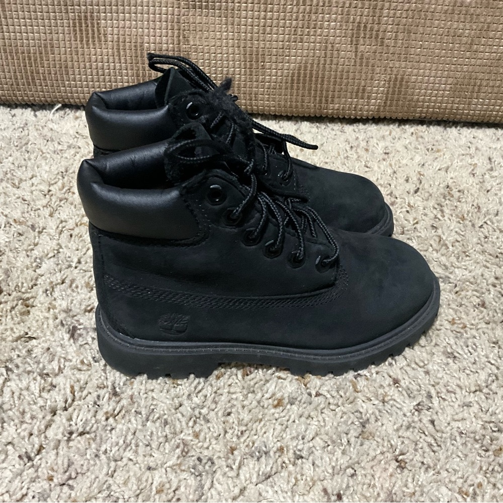 Timberland Kids Black Leather Boots - Picture 6 of 12